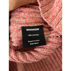 Monrow Coral Cream Ribbed Cotton Cropped Long Sleeve Sweater Top Size XS New thumbnail 6
