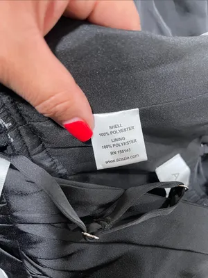 NWT Azazie Eren Stretch Black Mermaid One Shoulder Stretch Satin Dress size A0 thumbnail 5