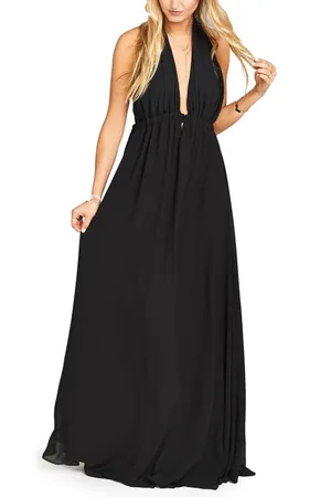 Show Me Your Mumu Luna Halter Maxi Dress in Black Small thumbnail 1