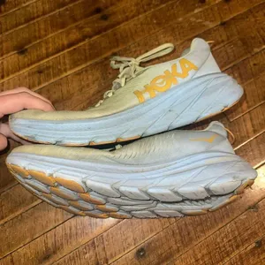 Hoka One One light green athletic running 10 sneakers thumbnail 3