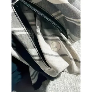 Lululemon Hotty Hot Shorts Size 4 Grey White Striped Running Athletic with Liner thumbnail 6
