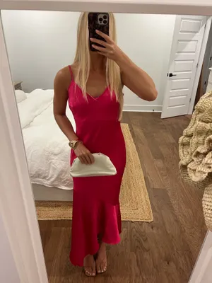 Pink Satin Maxi Dress thumbnail 2