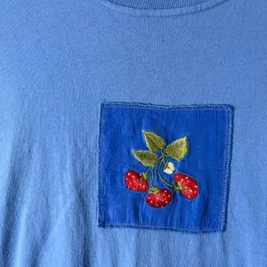 Vintage‎ Johnny Was Blue Fruit Dress Cottagecore Prairie Medium Whimsical Artsy thumbnail 7