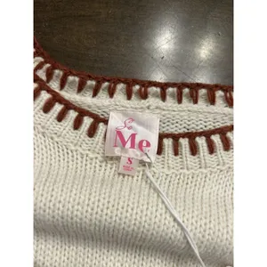 NWT Women’s Size Small Cream 'Blessed' Knit Crewneck Sweater Fall Thanksgiving thumbnail 4