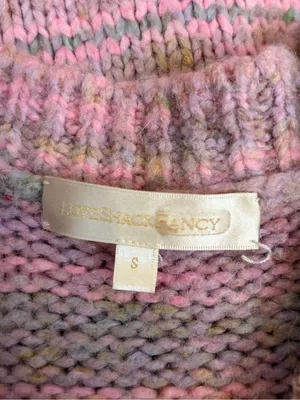 Loveshackfancy Aquarius Chunky Knit Sweater Pink Puff Sleeves Coquette small thumbnail 4