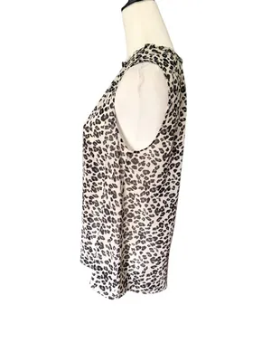 Doe & Rae Black Gray Sleeveless Top Medium thumbnail 4