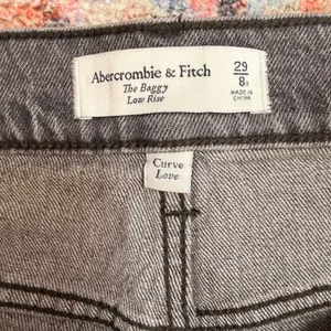 Abercrombie‎ & Fitch The Baggy Low Rise Curve Love Grey Jeans 29/8 Regular thumbnail 3