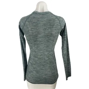 Lululemon Women Gray Heather Long Sleeve Yoga Workout Athletic T Shirt Tee Top 4 thumbnail 4