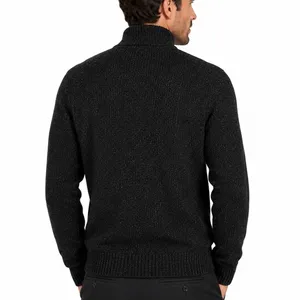 Banana Republic Men’s Mock Neck Zip Shoulder Knit Sweater Black Gray Size Large thumbnail 4