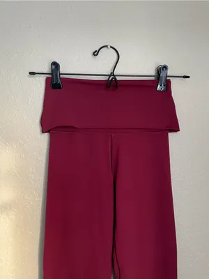 New Aerie Offline Real Me Xtra Fold Over Leggings Size XS Deep Cherry Stretchy thumbnail 5