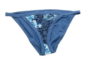 Aerie Swim Womens Bikini Bottom Floral Blue White M thumbnail 1