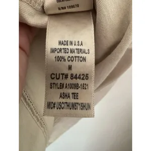 Agolde Asha Beige Short Sleeve Cotton T-Shirt Size Medium USA thumbnail 5