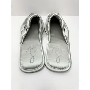 Sam Edelman Mules Ladies 6.5‎ Silver Slip On Round Toe Woven Satin Finish Shoes thumbnail 5