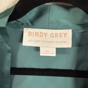 Birdy Grey M/L Teal Blue Satin Bell Sleeve Robe Bridal Bachelorette Morning GRWM thumbnail 6