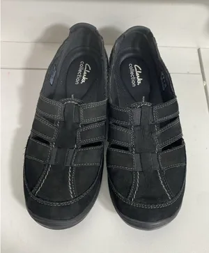 Women’s Clarks Haley Stork Black Comfort Flats Size 9 N Barely Worn thumbnail 1