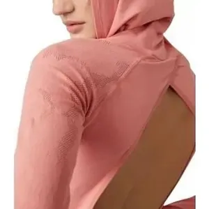 Free People Movement Lucky Layer Crop Cutout Hoodie Top Crush Blush Size M/L thumbnail 4