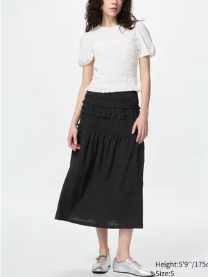 Uniqlo Cecilie Bahnsen Shirring Volume Sleeve T-Shirt NWT White Small thumbnail 3