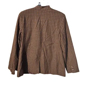 Old Navy NWT Pixie Blazer Womens Brown Houndstooth Collarless‎ Jacket Large thumbnail 4
