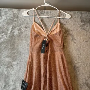 Lulus Truly Dazzling Mauve Multi Glitter Sleeveless Gown Size Small New Sold Out thumbnail 4