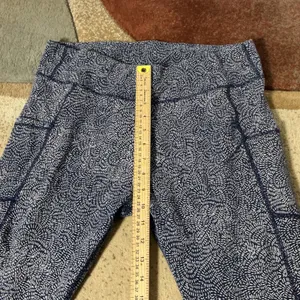Pact Organic Cotton Pocket Leggings Women XL Blue White Geometric High Rise Yoga thumbnail 5