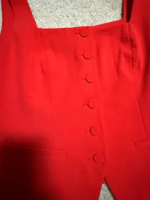 Sleeveless Blazer Vest Red Size M thumbnail 2