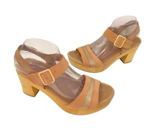 Earth Chunky Platform Sandals Womens 9M Dusty Pink Wood Heel Hippie Festival thumbnail 1