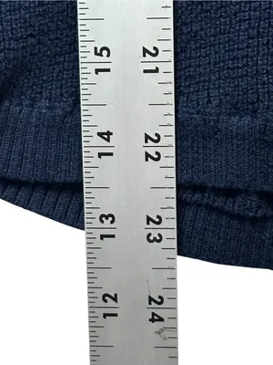 Lauren Ralph Lauren Women’s Small Navy Waffle Knit Cowl Neck Cotton Sweater thumbnail 7