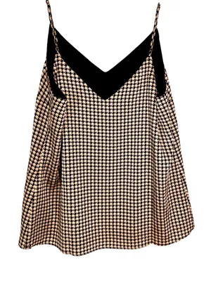 Banana Republic Elephant Print Cami Top Black Cream Size S thumbnail 7