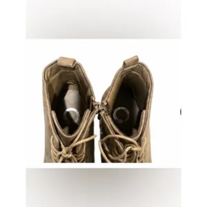 NWB Journee Collection Baylor Booties Sz 8.5 Faux Suede Lace-Up Stacked Heel Tan thumbnail 5