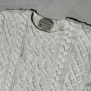 Vintage Abercrombie & Fitch Cable Knit Sweater Hand Made Grandpacore SZ S Thick thumbnail 3