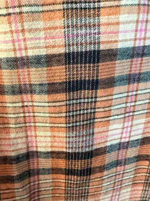 Women’s Billabong Orange Plaid Button-Up Shirt 100% cotton flannel size all thumbnail 8