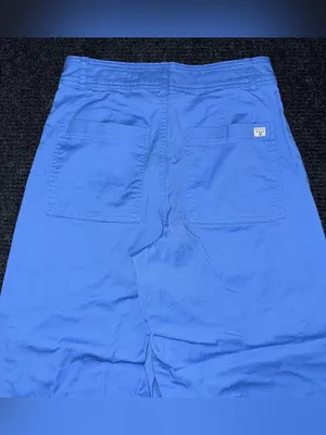 Billabong Side Kick Pants 28 Blue High Rise Wide Leg Raw Hem 90s Beach Surf Boho thumbnail 4