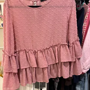 Soprano pink ruffle blouse thumbnail 1
