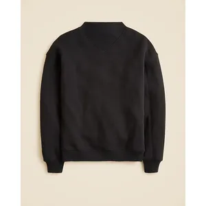 $108 New JCrew Heritage Terry Mockneck Sweatshirt Black Small thumbnail 2