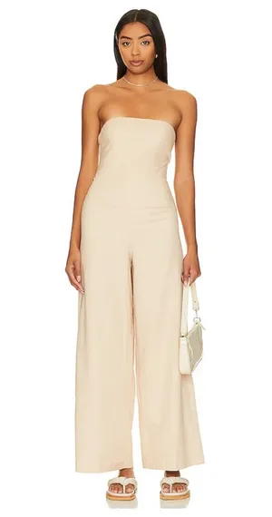 NWT SNDYS Nina Linen Jumpsuit in Natural, size XS thumbnail 1