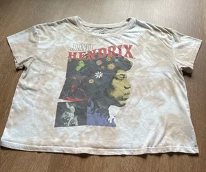 Jimmy Hendrix Crop Top White Size L thumbnail 1