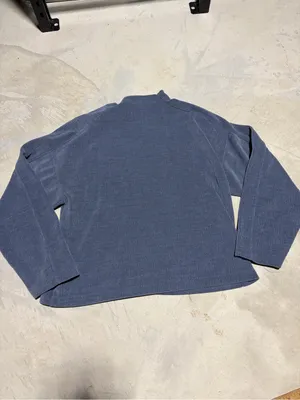 Madewell blue Ribbed Mock Neck Long Sleeve blouse medium thumbnail 7