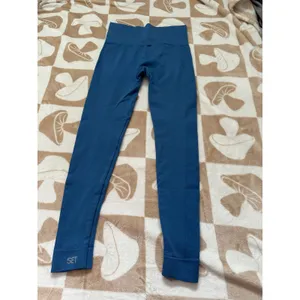 SET Active Leggings High Waisted Athletic Yoga‎ Pants Blue XS thumbnail 2