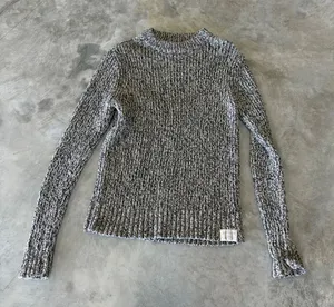 Denim & Supply Ralph Lauren Marled Knit Wool Blend Sweater Black White Small thumbnail 1
