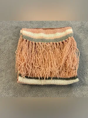 Women’s NatonMcNaughton Striped Pink Multicolor Knit Fringe Scarf Size Mediu thumbnail 7