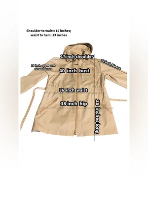 Vintage 1980'S Tan London Fog Lightweight Short Utility Trench Coat (11/12/M) thumbnail 14