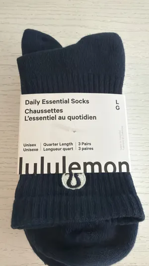 Lululemon Large Daily Essential Socks 3 Pack Quarter Length thumbnail 3