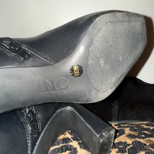 INC International Concepts Mid calf leather boots black 90s thumbnail 4