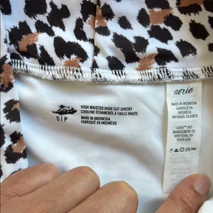 Aerie Leopard Print High Cut Bikini bottom thumbnail 3