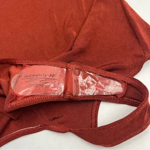 Intimately Free People That’s Hot Bodysuit Womens SZ Large Burnt Red Long Sleeve thumbnail 7