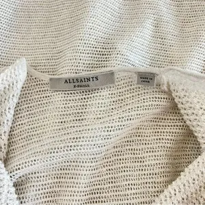 All Saints Itat Levita Twist Front Mesh Poncho Wrap Size X-Small Ivory/Beige thumbnail 11