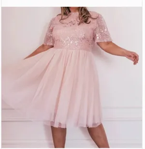 JessaKae Pink Sequin Tulle Dress Women’s 1X Midi Party Formal thumbnail 1
