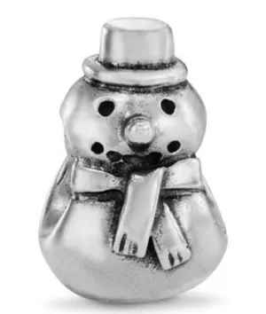 Authentic PANDORA Sterling Silver Retired Snowman Bead Charm #790374 ⛄️ thumbnail 1