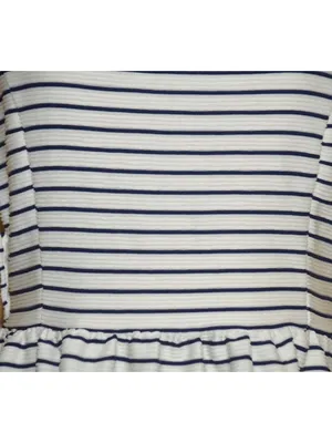 Lauren Conrad Sun Dress Navy Nautical Cross Back Size L Fit & Flare Preppy Lined thumbnail 3