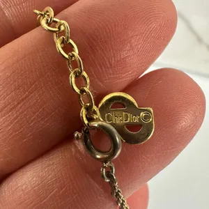 Christian Dior CD Logo Gold Tone Pendant Necklace thumbnail 8
